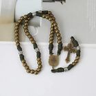 Bronze Beads Paracord Rosary St Michael Medal Pardon Jesus Crucifix 21 