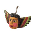 Vtg Mexico Guerrero Carved Wood Hp Winged Angel Cherub Head Folk Art Wall Decor