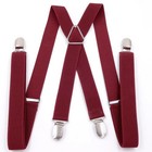 Mens X-back 2  Adjustable Elastic Braces Suspenders W  Heavy Duty Metal Clips