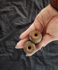 Antique Loom Wooden Weaving Bobbin Thread Spools Set Of 2