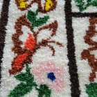 Vintage Latch Hook Rug Butterflies Completed 70s Orange Yellow 27x 40