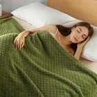 Olive Green King Size Fleece Blanket Bed Extra Soft Warm Fuzzy 90x104 Inch