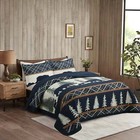 3 Pcs Cabin Lodge Rustic Country Bear Quilt Bedspread Set For Winter Me504