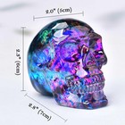 Crystal Skull Head Statue - Glass Skull Figurine  Blue  2 8  - Halloween Deco   