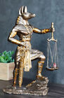 God Anubis With Scales Of Justice Statue Figurine 10  Tall  faux Bronze Resin 