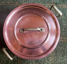 Vintage Metaux Ouvres Vesoul Copper   Brass Rnd Stock Pot 7 3 4 -made In France