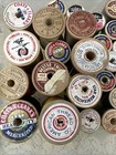 Lot Of 50 vintage Wooden Spools Asst Sewing Thread Various Colors Brands Sizes