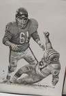 Vintage 1960 Lot 5 Nfl Football Lithographs By Robert Riger  Charcoal Prints