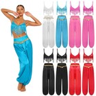Us Yizyif Belly Dance Costume For Women Sequin Fringed Bra Top With Harem Pants