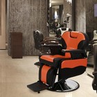 All Purpose Hydraulic Recline Barber Chair Salon Beauty Equipment Black  Orange