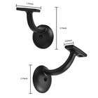 Khtumeware 4 Pack Matte Black Hand Rail Handrail Stair Brackets 