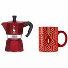 Bialetti Moka Express Deco Glamour 3 Cup Red   Mug Limited Edition Art Deco
