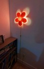 Vintage Ikea Smila Blomma Pink Flower Wall Lamp 14  Green Cord V0310 Tested