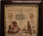Mid 19th Century Rural Scene  Motif   Verse Sampler By Eliza Baker Aged 9 - 1848