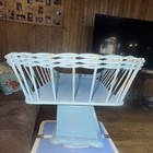 Vintage Original It   s A Boy Blue Baby Scale With Wicker Basket Attached 