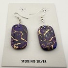 Santo Domingo Pueblo Turquoise Slab Dangle Earrings Native American Jewelry