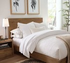 Pottery Barn-pick-stitch Handcrafted Cotton Linen Quilt