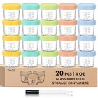  20 Pack Glass Baby Food Storage Containers 4 Oz Baby Food Jars With Lids Baby 