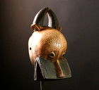 Vintage African Tribal Helmet Mask Hand Carved Wood Wall Art-g3688