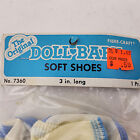 Vintage Doll Shoes White Blue Soft Shoes The Original Doll Baby Fibre Craft 3 