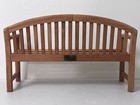 Rare Vintage Smith   Hawken 20  Miniature Teak Garden Bench - Stamped Atjc Metal