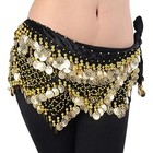 Women s Belly Dance Scarf With Gold Coin Skirt Wrap Dance Costume Hip Wrap