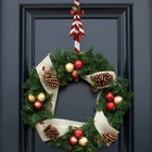 2 Pack Candy Cane Wreath Hangers For Front Door christmas Decoration Metal Ov   