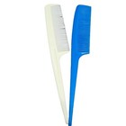 Vintage Set Of 2 Rat Tail Combs Blue And Beige 