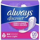 Incontinence Panty Liners  2  Very Light  Lightly Scented 120 Ct