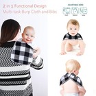 Baby Burp Cloths   Baby Bibs 2-in-1 Design Large Size 3 Layers Thicken Cotton   