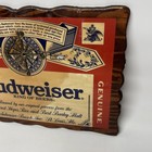 Original Vintage Budweiser King Of Beers Wood Sign Genuine Advertising 22   x16   