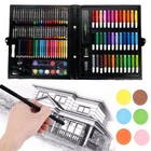 168pc Drawing Pen Art Set Kit Colored Pencils And Sketch Charcoal Tool With Box