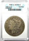 1889-cc Morgan Silver Dollar  1 Carson City Coin - Anacs F12 Details - Rare Date