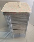 Vintage The Berry Twins    White Wicker Doll Changing Table Storage Padded Top