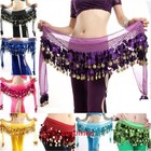 Belly Dance Skirt Costume Sequins Tassel Fringe Hip Scarf Belt Waist Wrap Dancer