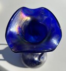 Oak Blown Glass  Blue Iridescent Hue  Bud Vase Acquired In Heidelberg In Germany