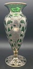 Alvin Sterling Silver Overlay Art Glass Vase Art Nouveau Dated 1907 Iris Lillies