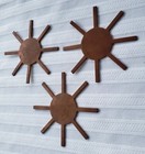 Rare Set Of Three Antique Arts And Crafts Mission Copper Hardware - Sunbursts
