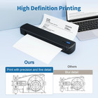 Portable Printer Wireless For Travel  8 5  X 11  Us Letter Thermal Printer Black