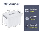 12 Qt Plastic Clear Stackable Latching Storage Box Container  4 6 Pack  Gray 