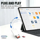 Herfair Sd Card Reader For Iphone Duo 18 17 16 15  Support Sd microsd Grey
