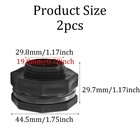Bskkw 2pcs 1 2  Pvc Bulkhead Fitting  Threaded Tank Connector 0 5 Inch  Gray