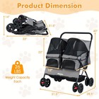 Double Pet Stroller W  2-seater Carrier  Adjustable Sunshade  Removable Pad