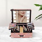 3 Tiers Rolling Makeup Train Case Led Salon Cosmetic Trolley Organizer   Mirror