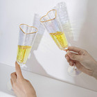 Heart Shaped Champagne Flutes Set Of 2 Unique Wedding Toasting Glasses For Bride