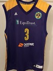 Adidas Candace Parker  3 Los Angeles Sparks Wnba Jersey Men   s Medium Purple Gold