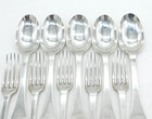 Pierre Harache William Iii Sterling Silver Set Of Dog Nose Spoons   Forks 1694