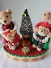 Avon Christmas Teddy Bear Family Animated Talks Sings Tree Lights Retro Tested