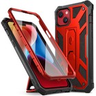 For Iphone 14 Plus 6 7 Inch Case Rugged Shockproof Protective Cover Metallic Red