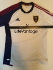 Adidas Mens M Real Salt Lake Jersey Lifevantage Shirt  Soccer Mls White 0001